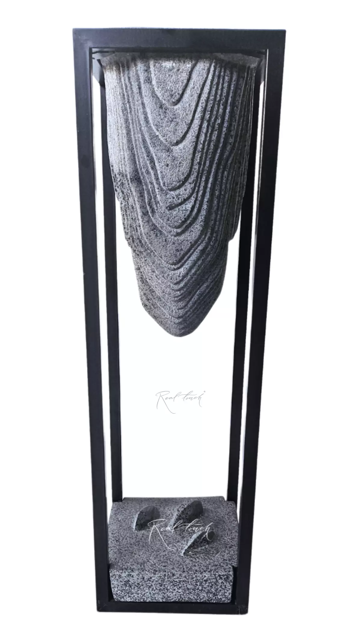 Planter rock in a metal frame high - Black Planter rock in a metal frame high - Black