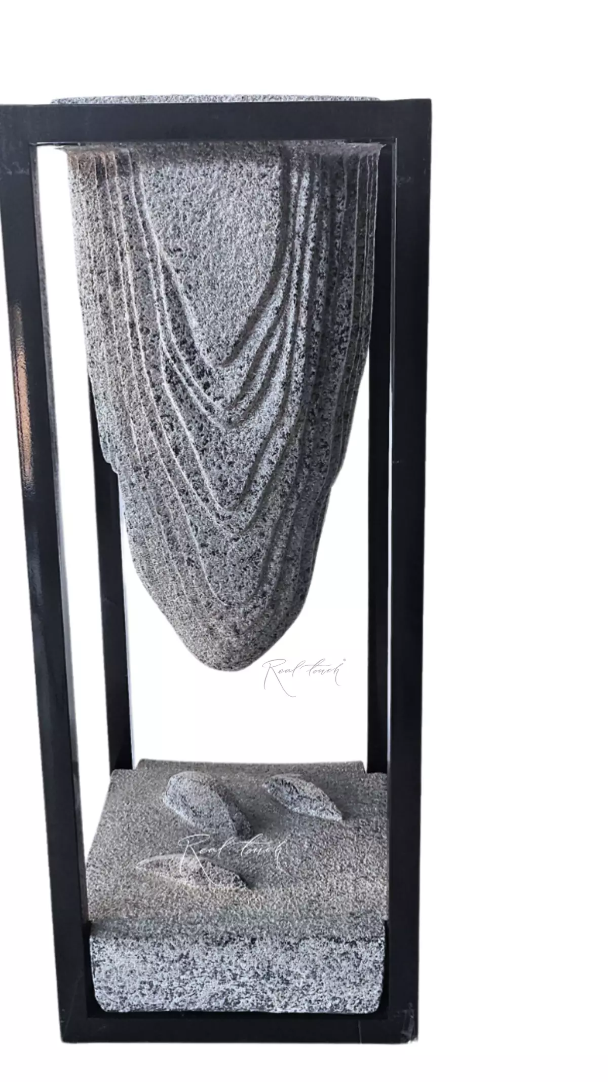 Planter rock in a metal frame medium - Black Planter rock in a metal frame medium - Black